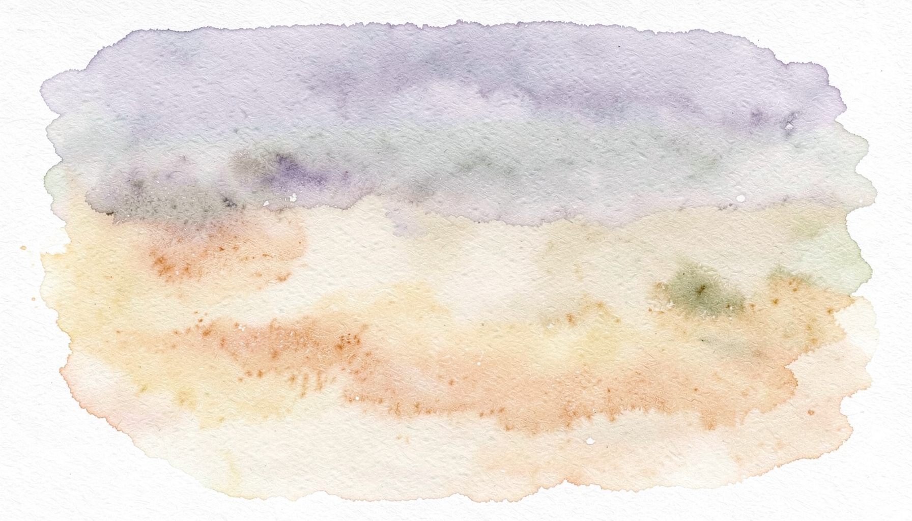 Gentle watercolour of warm sand, muted lavender and sage tones evoking a quiet spa room